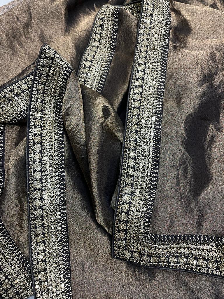 Kanjeevaram inspired tissue saree - Saffronfashionindia