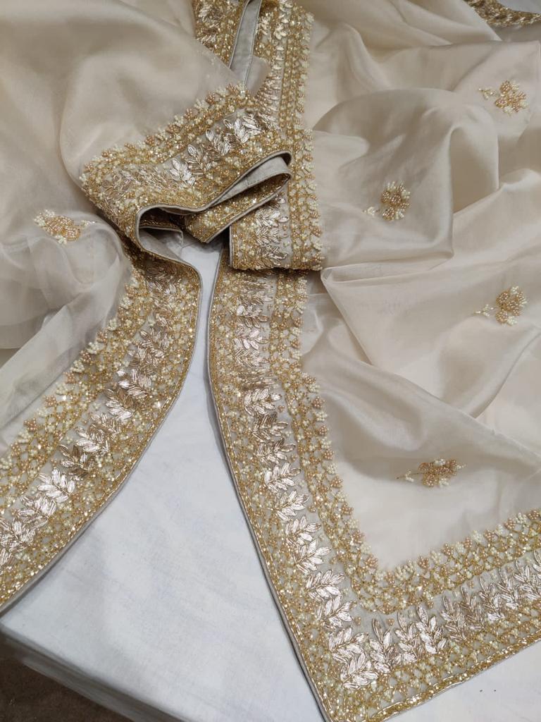 Rivaaz gottapatti saree/Pearl saree - Saffronfashionindia