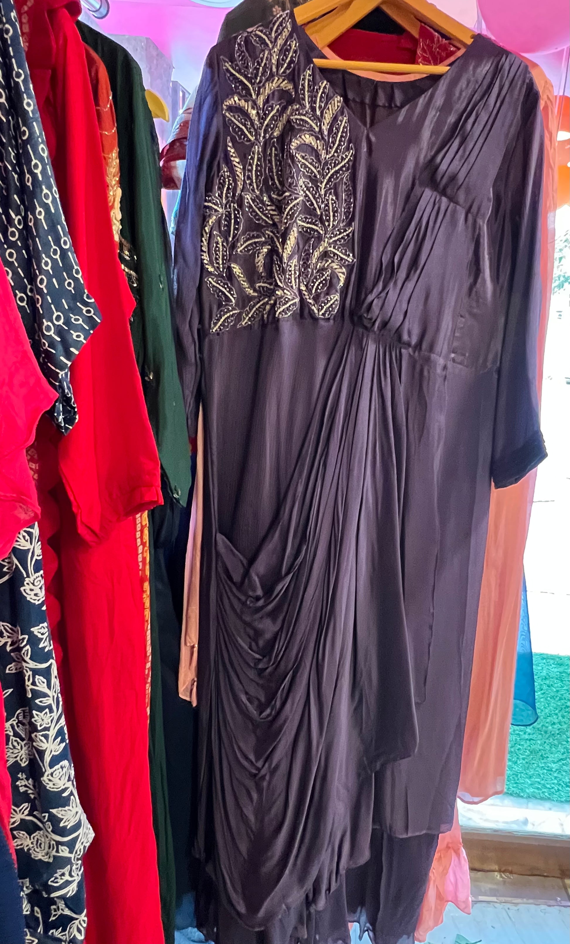 Lavender beautiful gown dress - Saffronfashionindia
