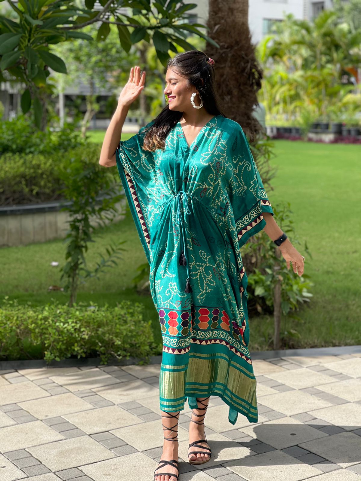 Sinita gajji silk kaftan - Saffronfashionindia