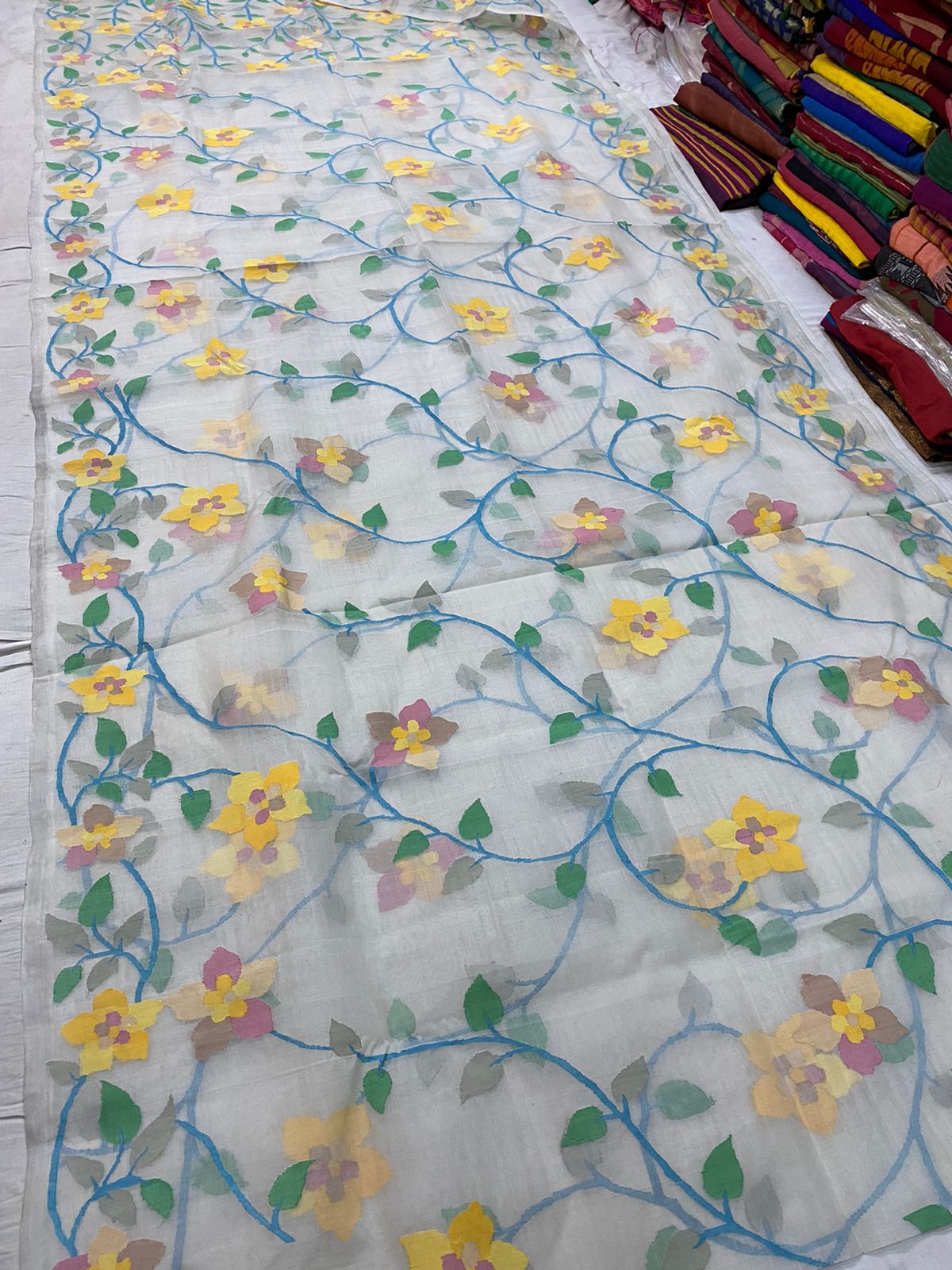 Umraojani muslin jamdani saree - Saffronfashionindia