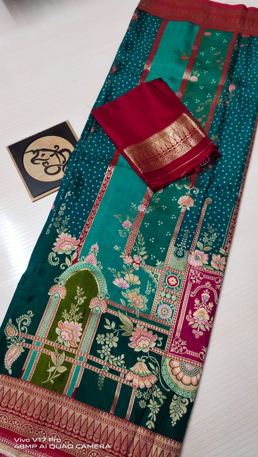 Timara Moonga Banarsi saree - Saffronfashionindia