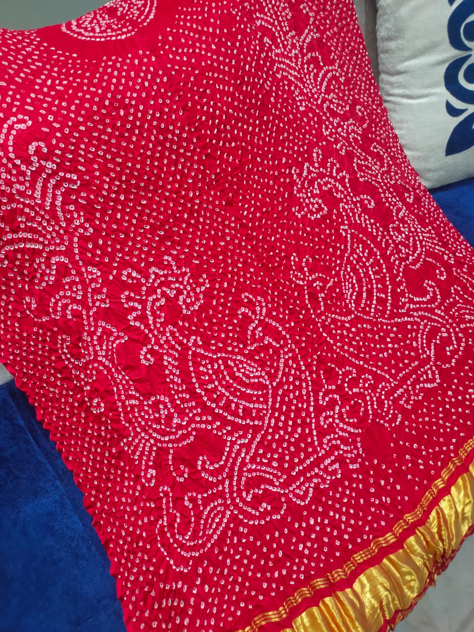 Peacock inspired gajji silk dupatta - Saffronfashionindia