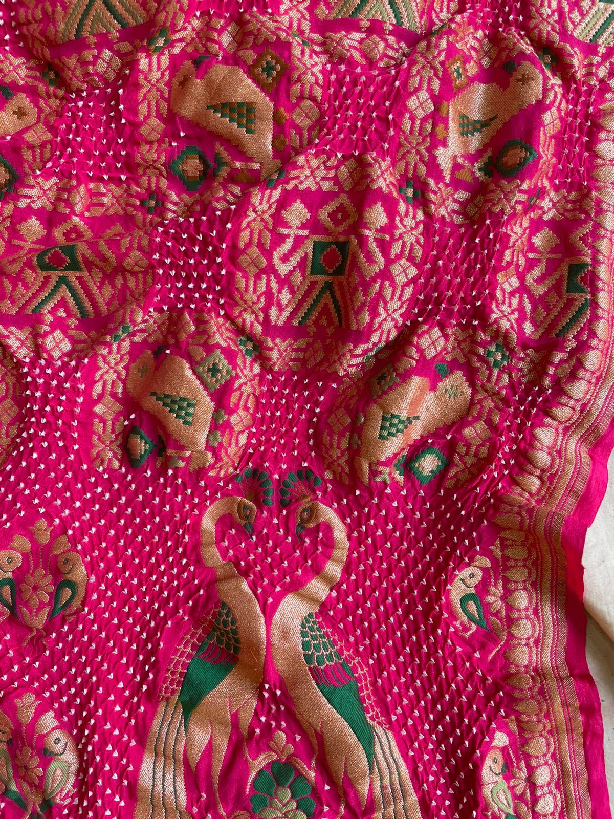 Morni inspired bandhej pink dupatta - Saffronfashionindia