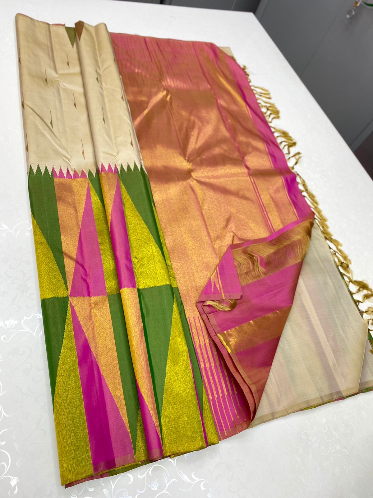 Emerald kora inspired saree - Saffronfashionindia