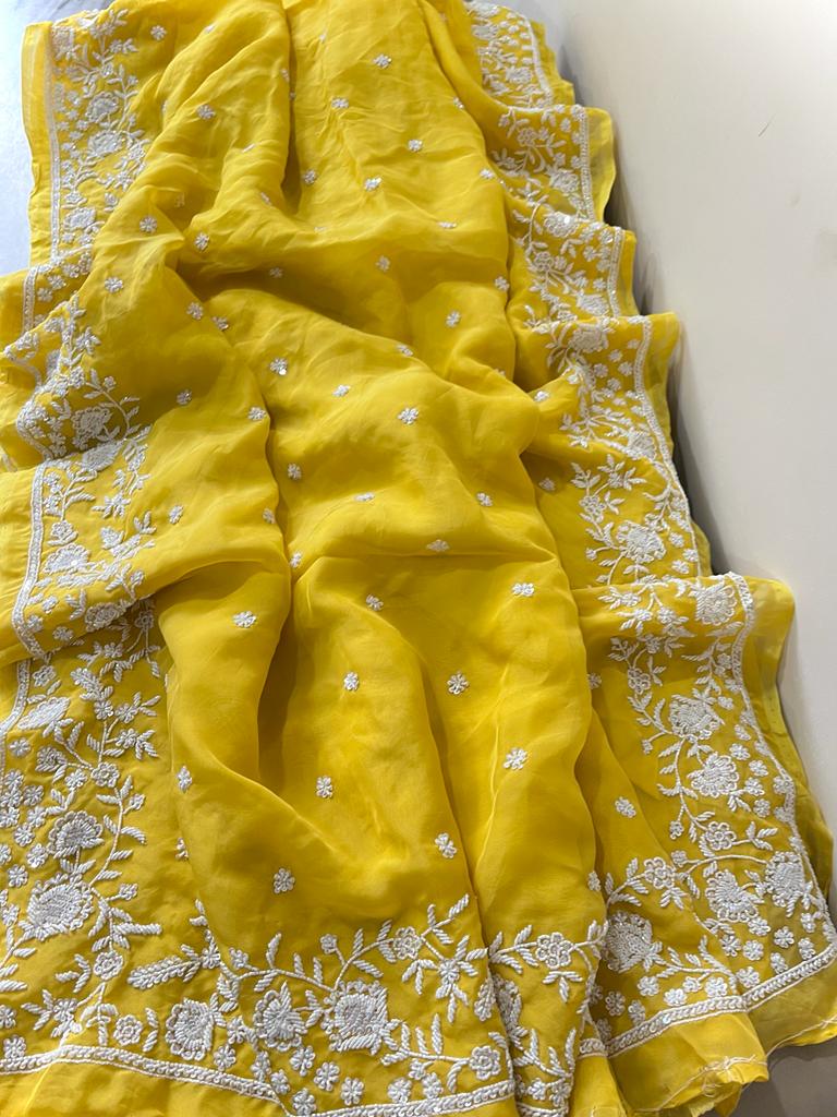 Lipshika katdana organza saree - Saffronfashionindia