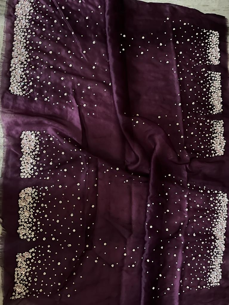 Navera organza sequins saree - Saffronfashionindia