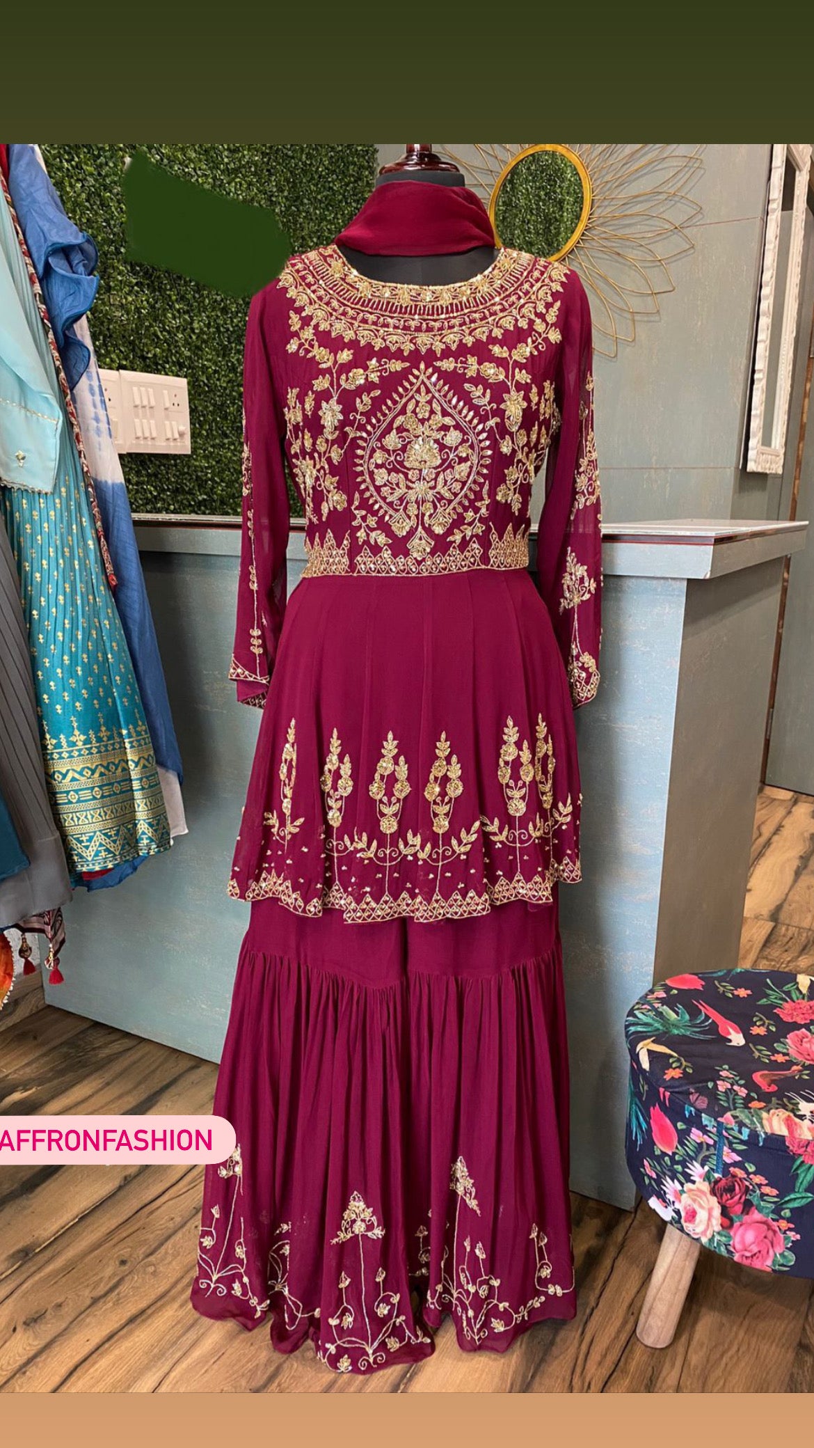 Radhe gorgette dress - Saffronfashionindia