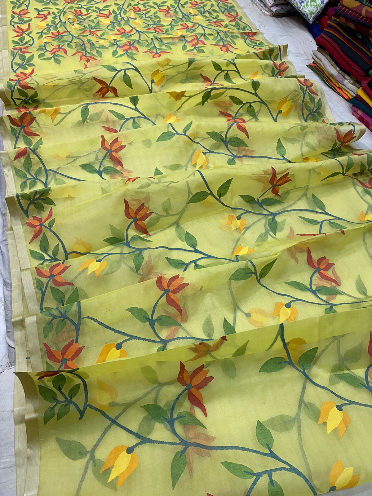 Munisha tantuj jamdani saree - Saffronfashionindia