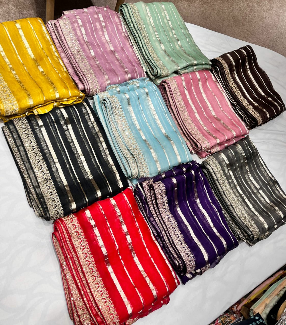 Kora stripes saree - Saffronfashionindia