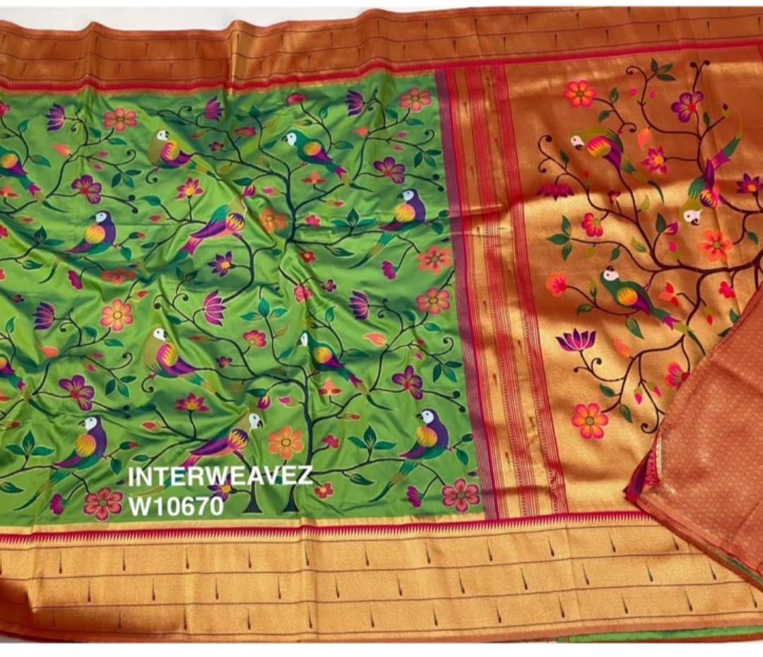 Muniya Paithani inspired saree - Saffronfashionindia