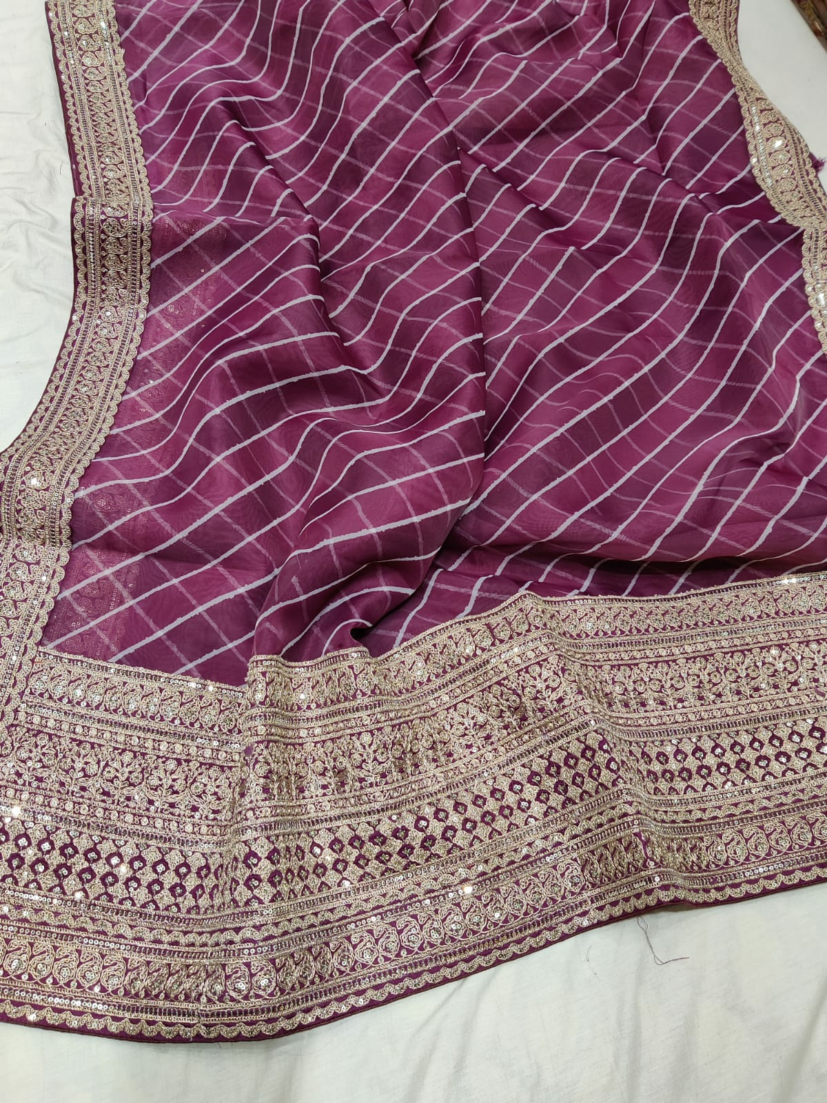 Sudeshi organza partywear saree - Saffronfashionindia