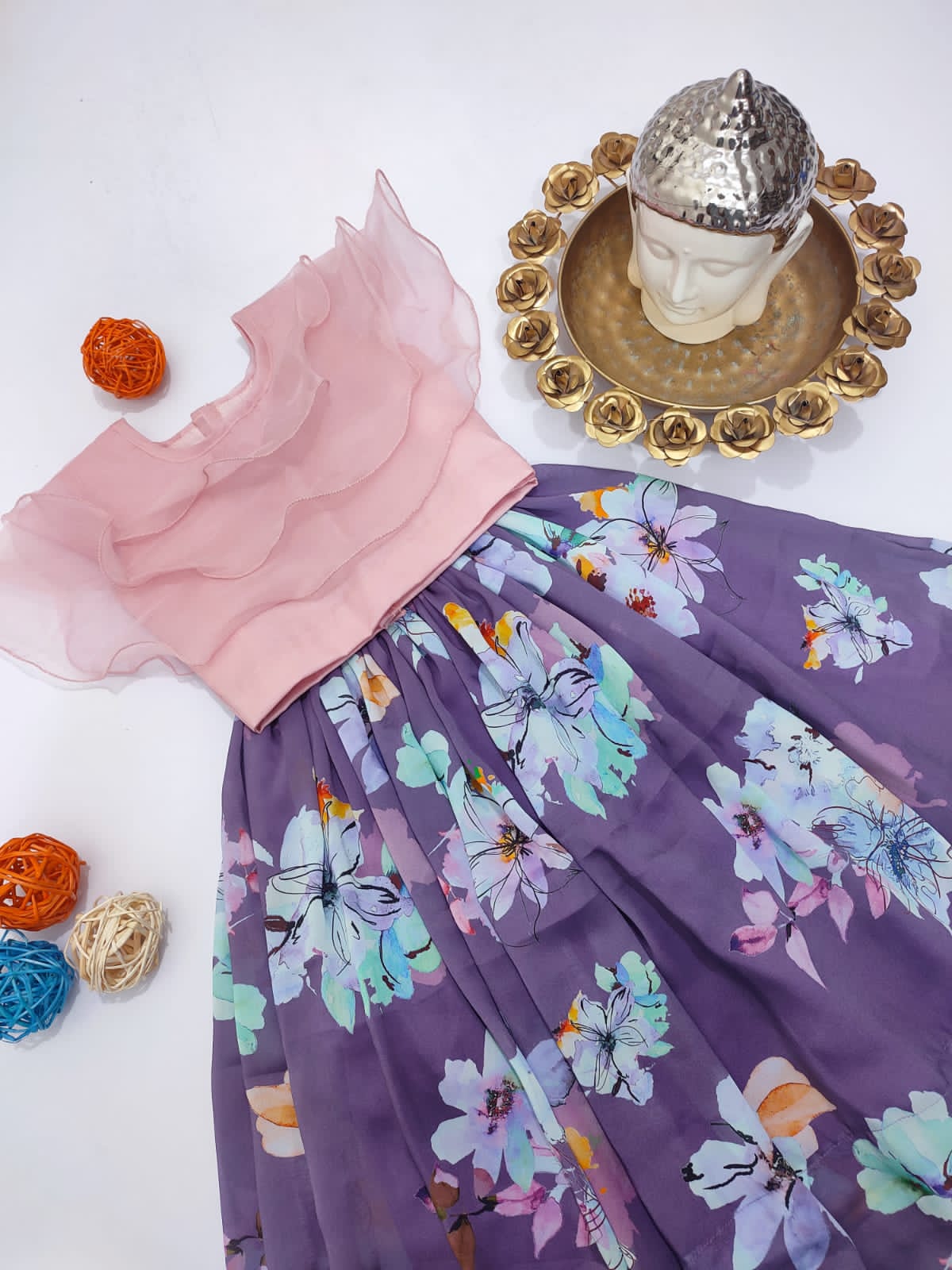 Lado kids crepe dress - Saffronfashionindia