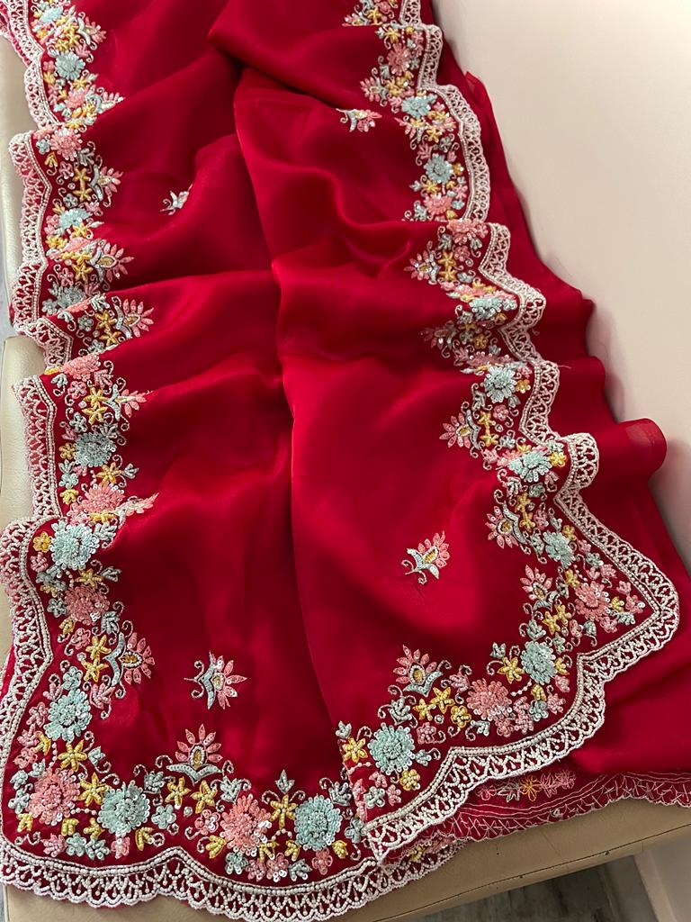 Mohini sequence organza saree - Saffronfashionindia