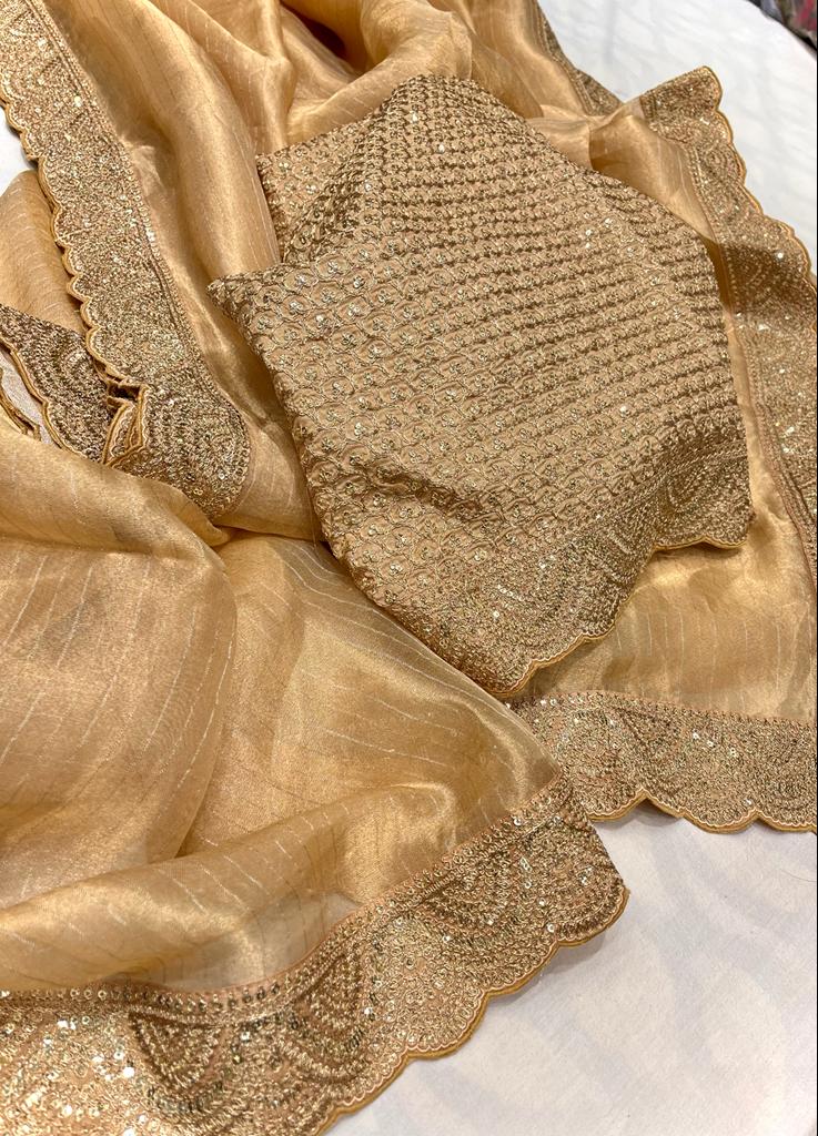Rangvana tissue kanjeevaram saree - Saffronfashionindia