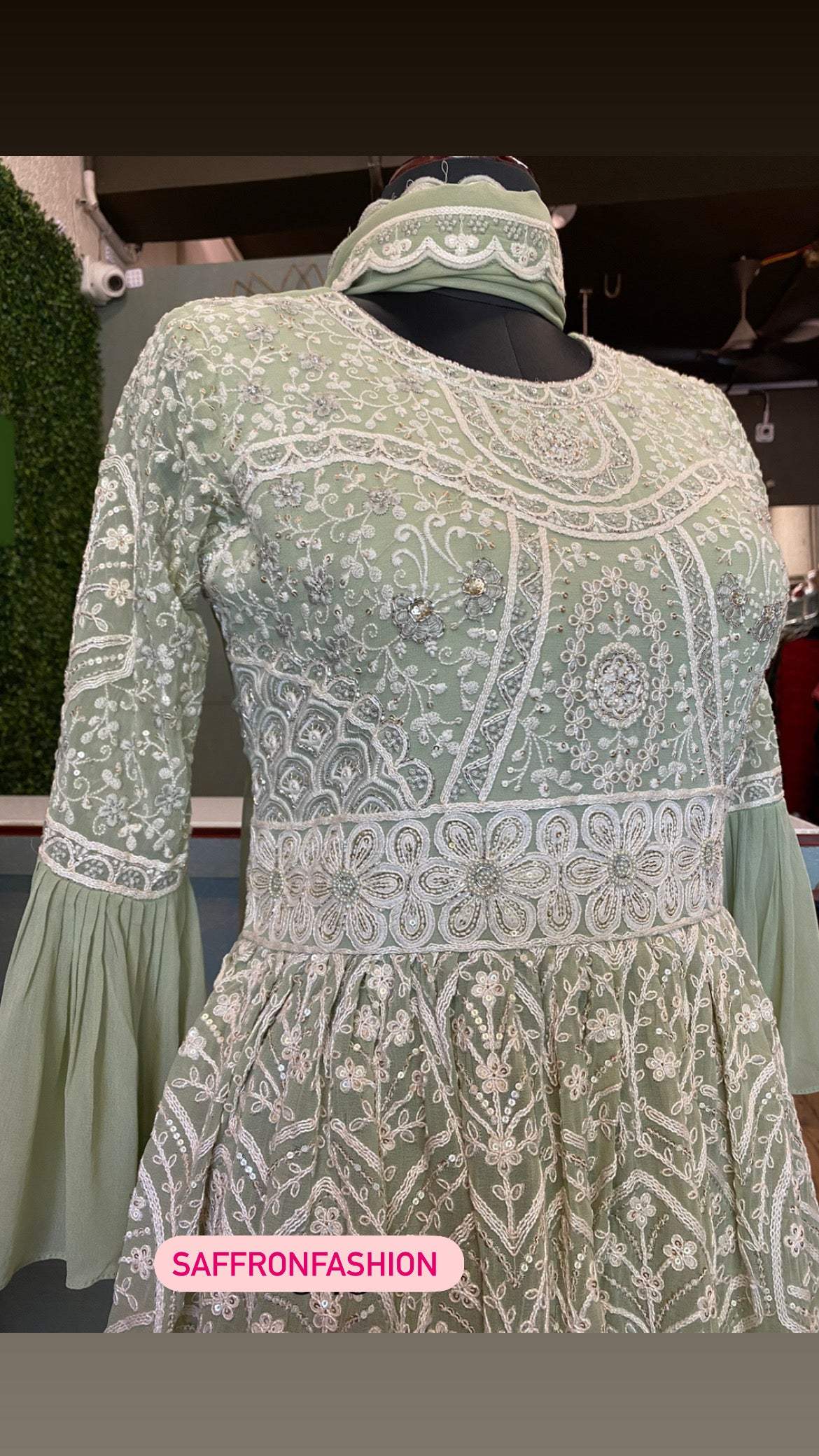Maldiv gorgette gown - Saffronfashionindia