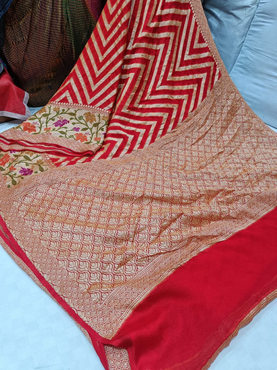 Zig zag inspired striped saree - Saffronfashionindia