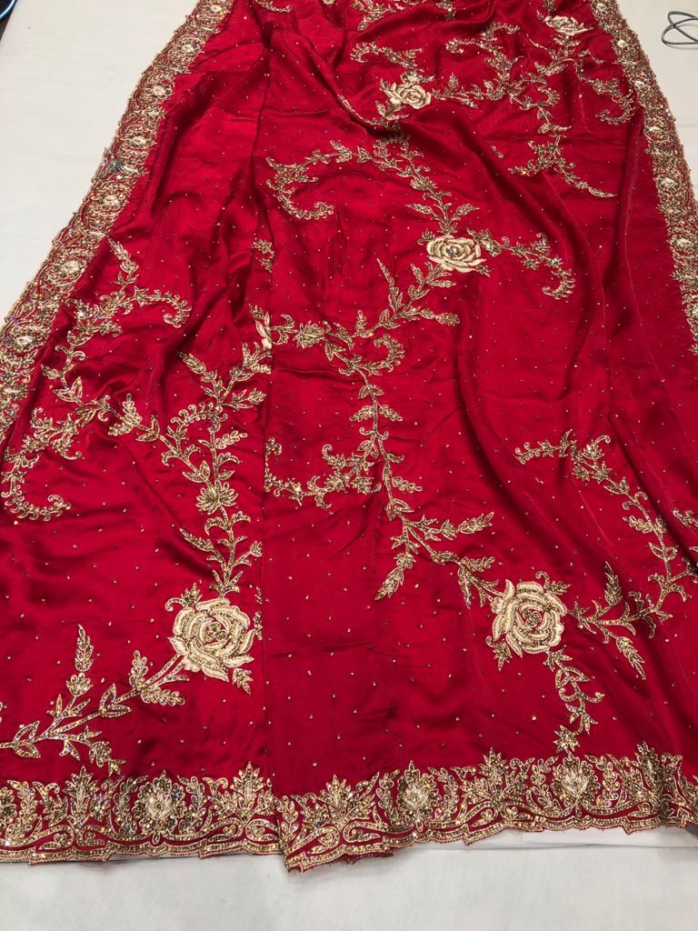 Mavita crepe zardosi saree - Saffronfashionindia