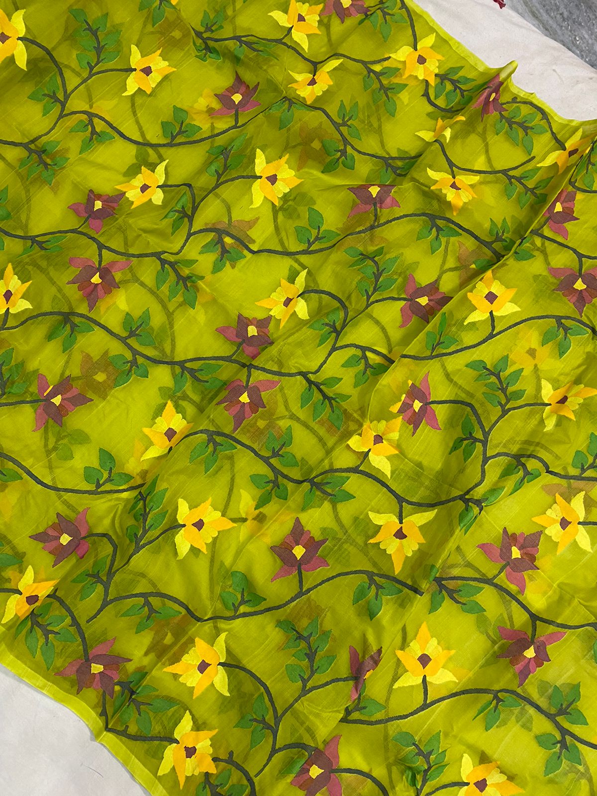 Kinshi jamdani saree - Saffronfashionindia