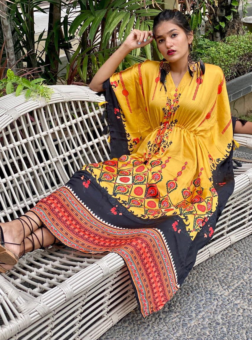 Designer kaftan - Saffronfashionindia