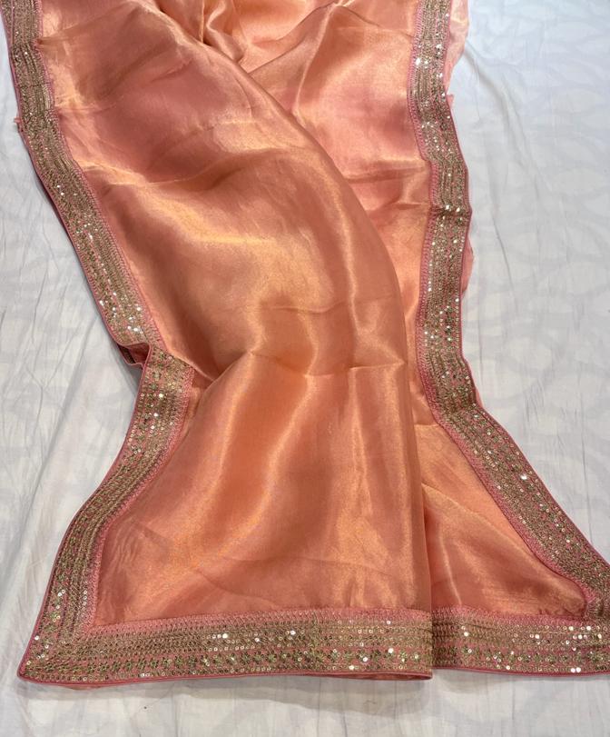 Kanjeevaram inspired tissue saree - Saffronfashionindia