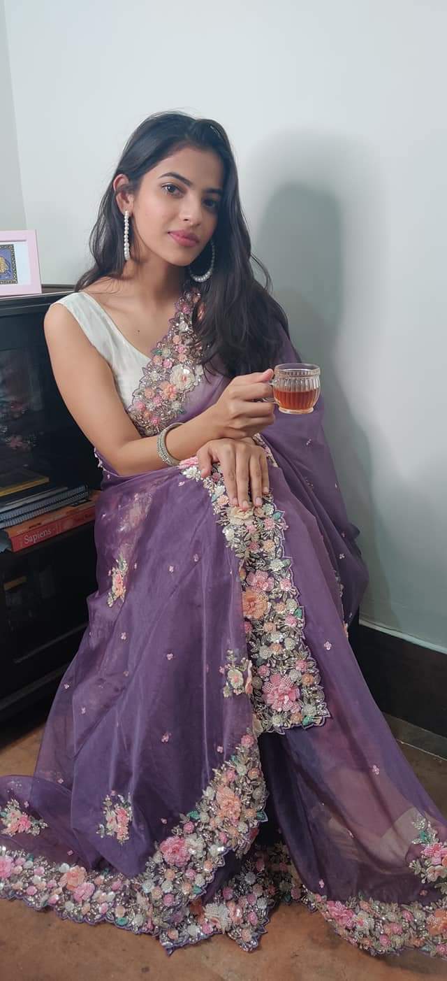 Dreamy organza saree - Saffronfashionindia
