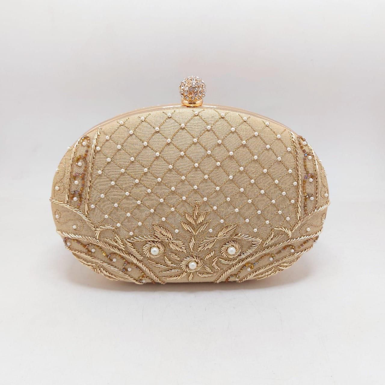 Aveheli embroidery clutch - Saffronfashionindia