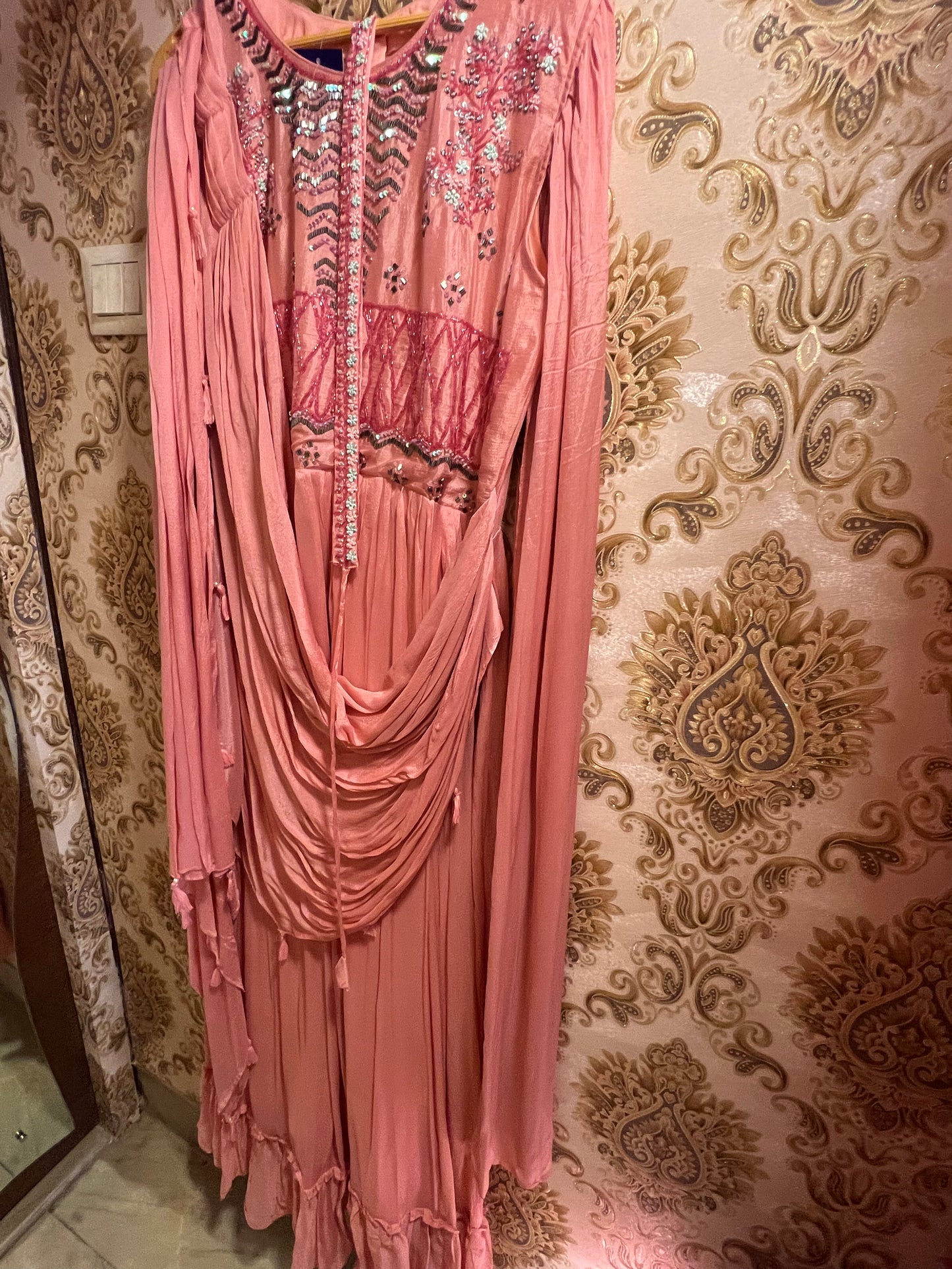 Pinakha dress,,,,peach dress - Saffronfashionindia