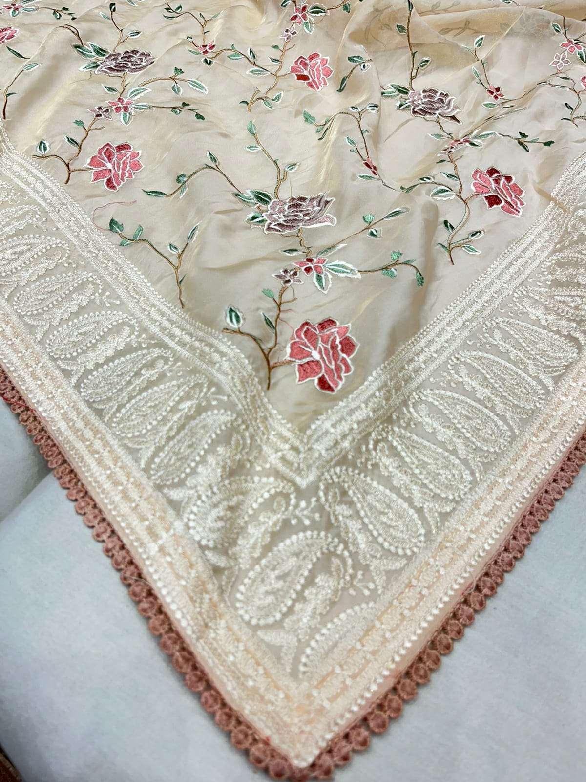Naisha organza Chikankari saree - Saffronfashionindia