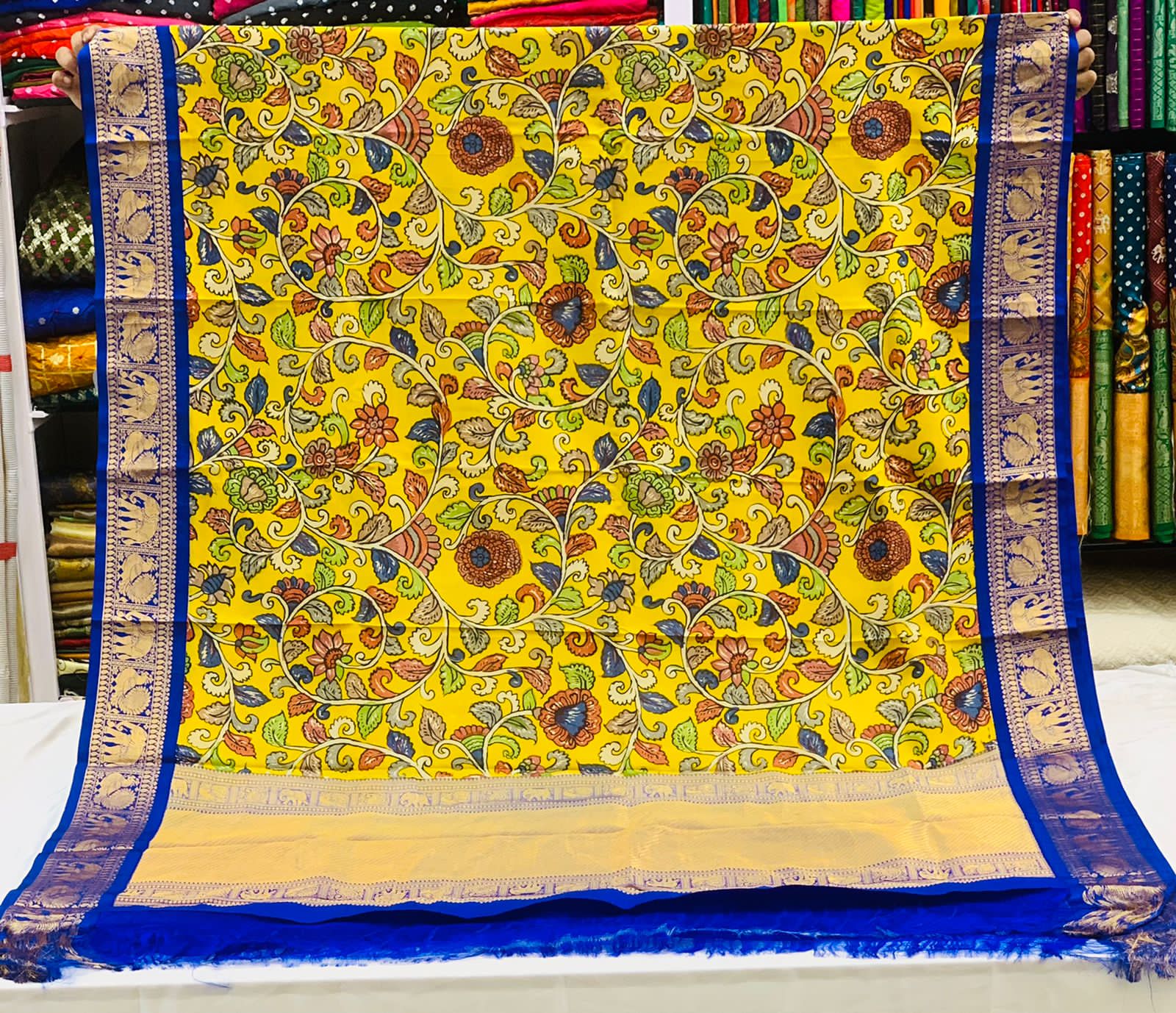 Blossom organza saree - Saffronfashionindia