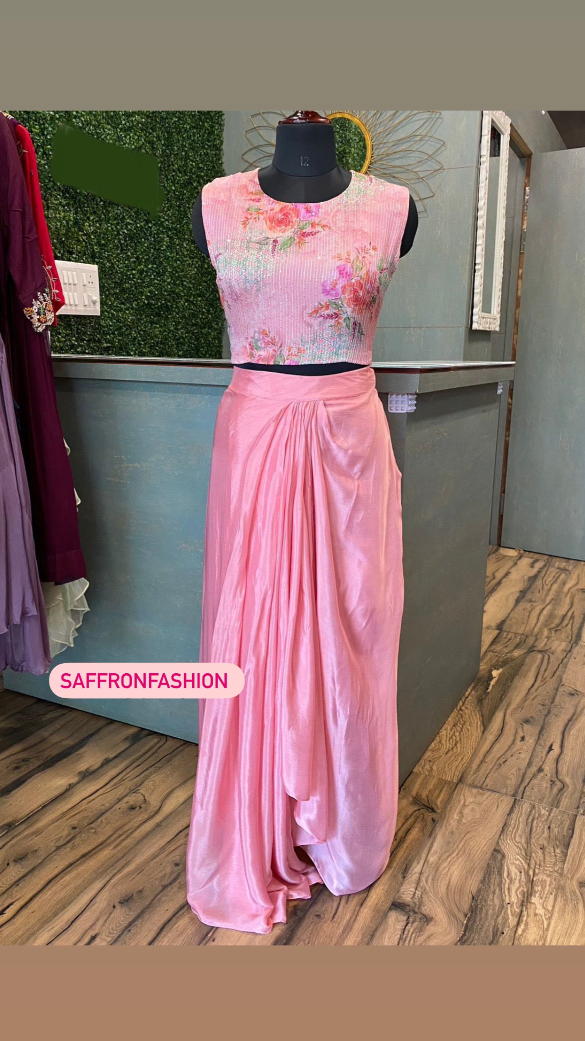 Pink indowestern dress - Saffronfashionindia