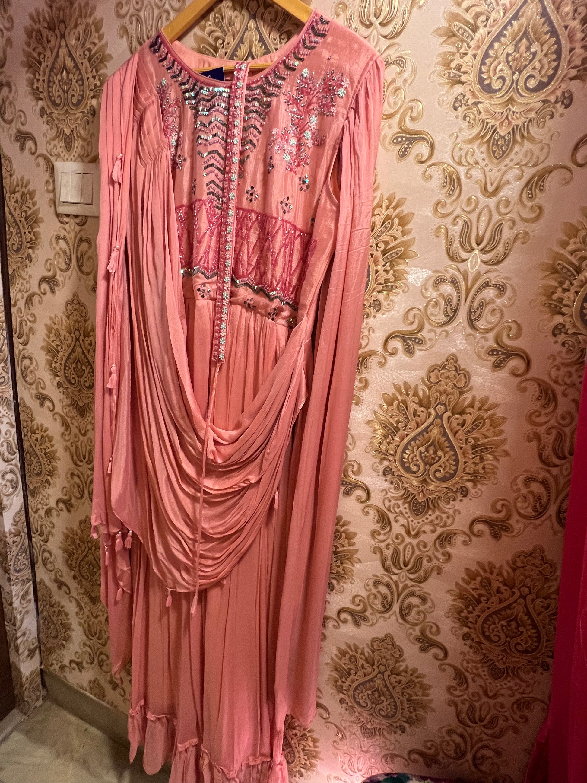 Pinakha dress,,,,peach dress - Saffronfashionindia