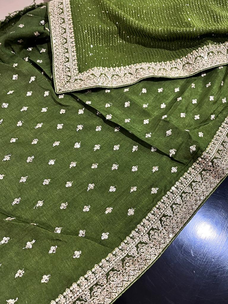 Gulzaar sequence gorgette saree - Saffronfashionindia