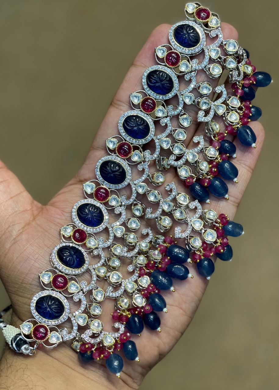 Vanima beaded choker set - Saffronfashionindia