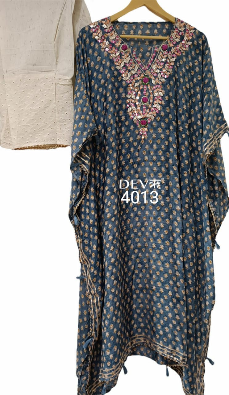 Dilbara kaftan set - Saffronfashionindia