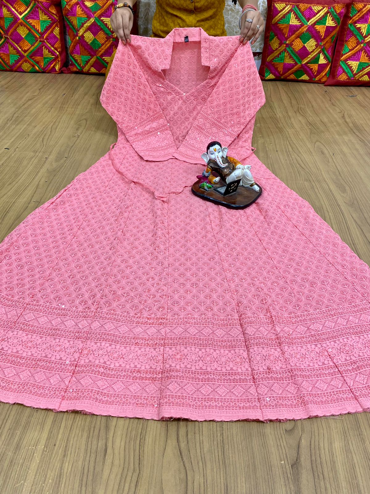Chikankari Anarkali kurta - Saffronfashionindia