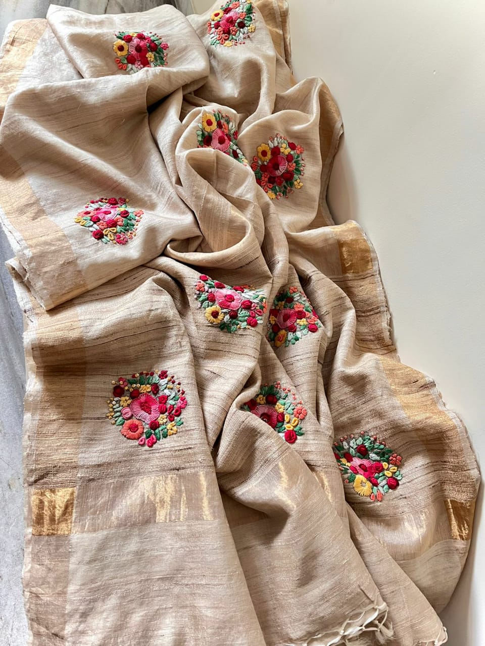 Desi tussar saree - Saffronfashionindia