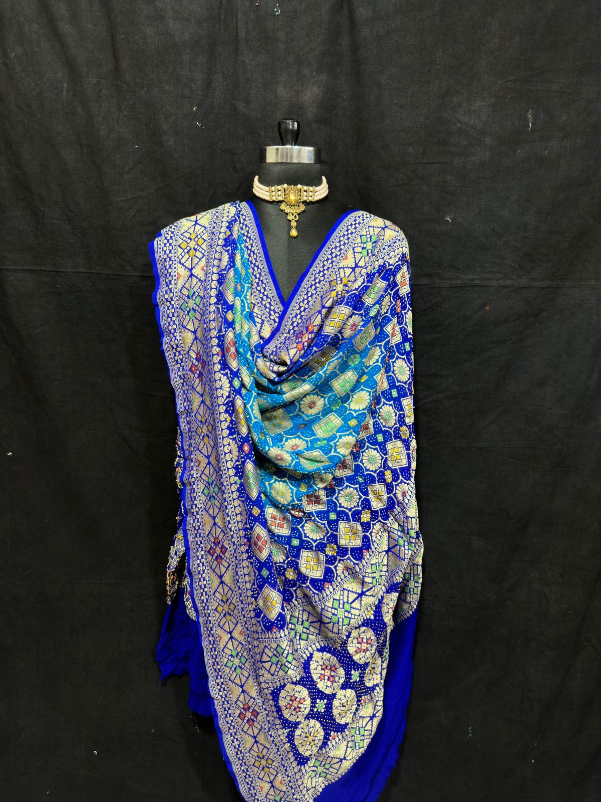 Kohli Meenakari bandhej dupatta - Saffronfashionindia