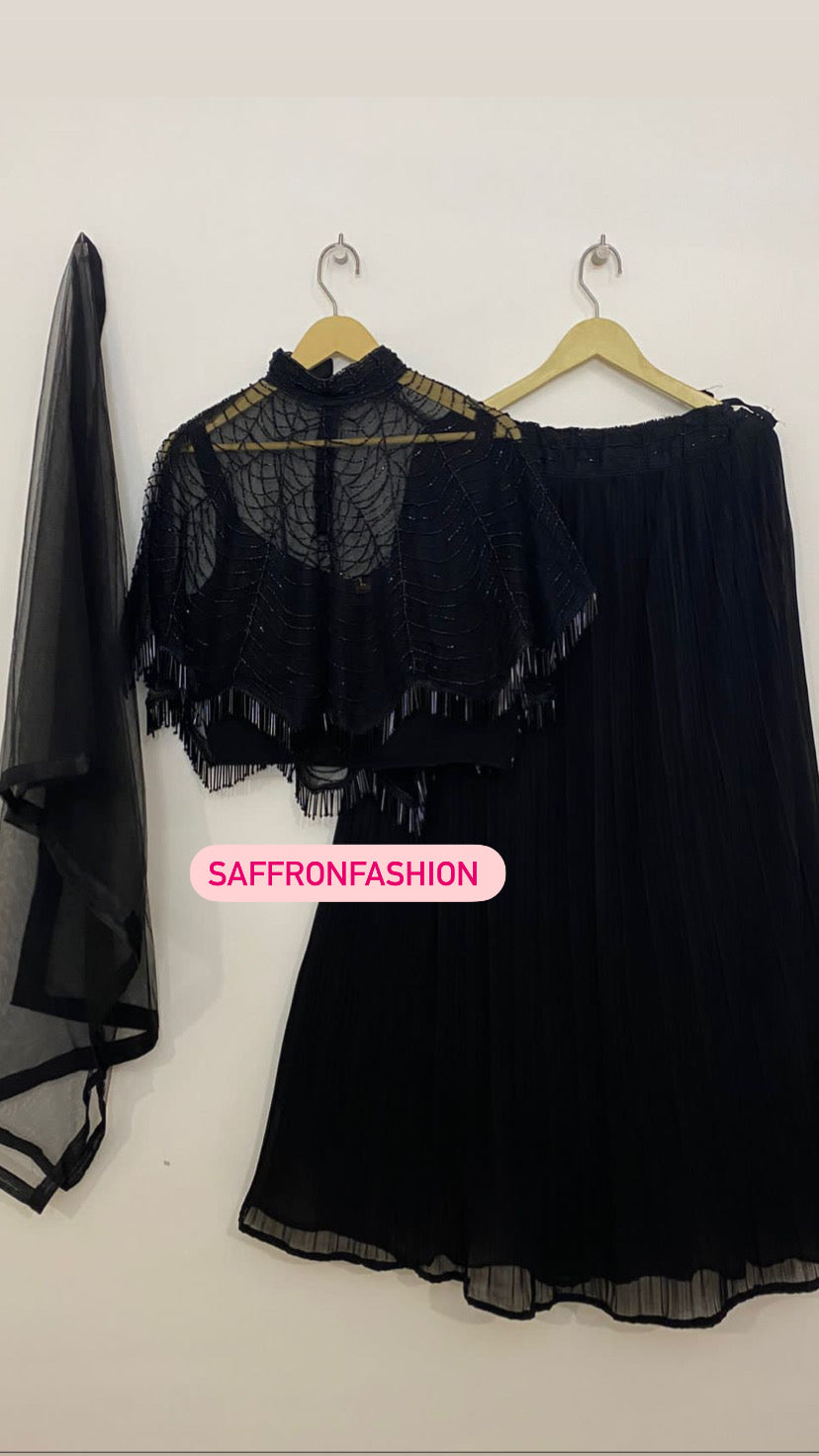 Black hot indowestern dress - Saffronfashionindia