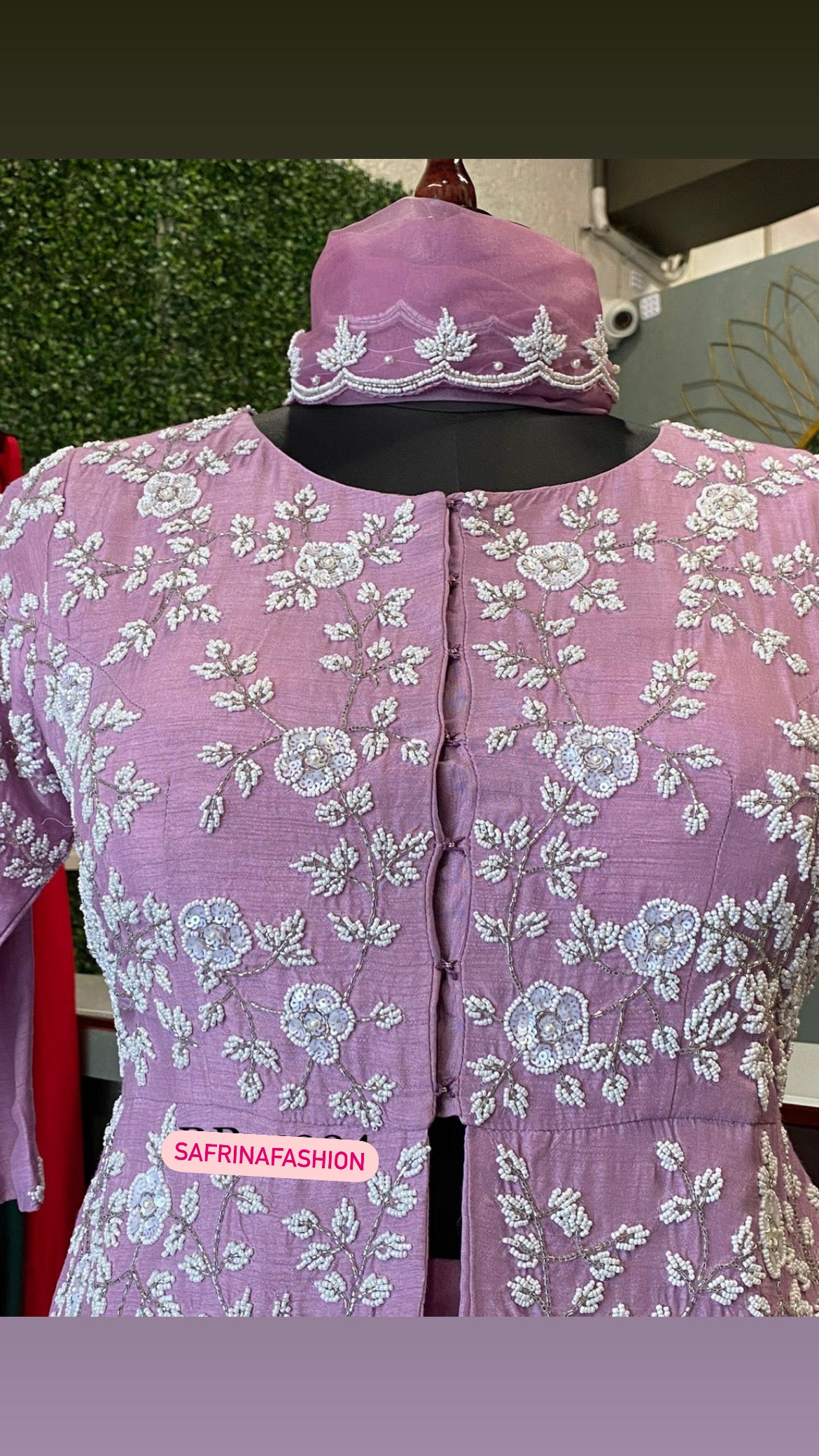Lavender inspired peplum styled indowestern dress - Saffronfashionindia