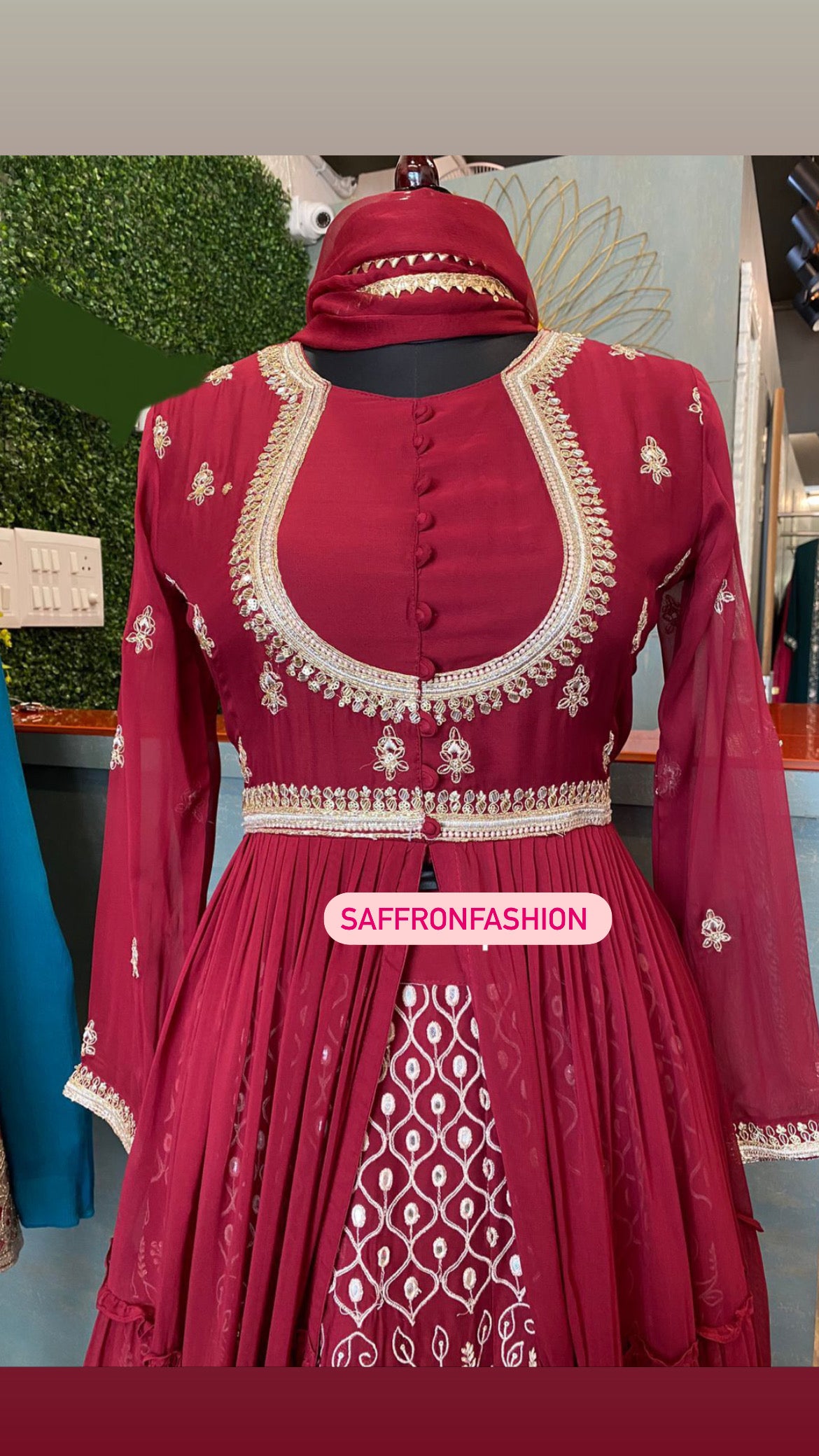 Noshina long gown - Saffronfashionindia