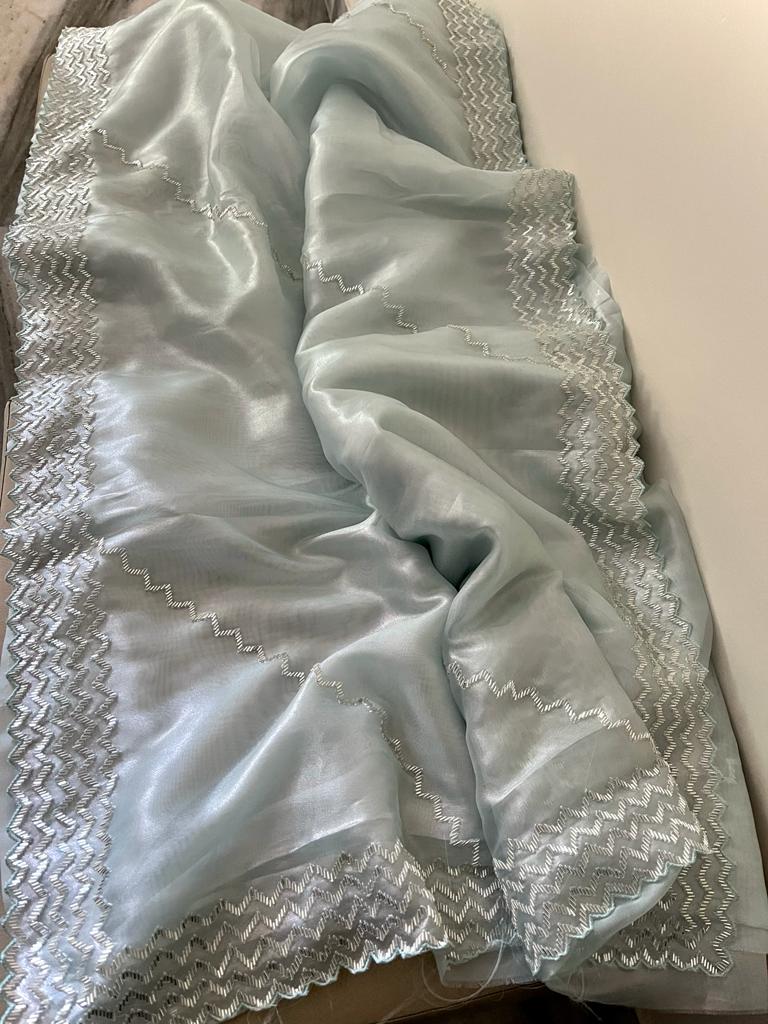 Kinisha tissue partywear saree - Saffronfashionindia