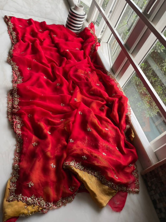 Glamorous partywear saree - Saffronfashionindia