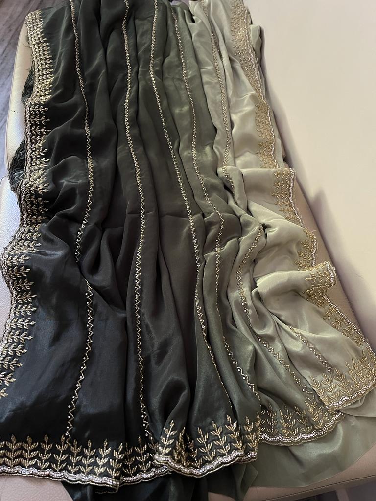 Jinaahd crepe jatdana saree - Saffronfashionindia