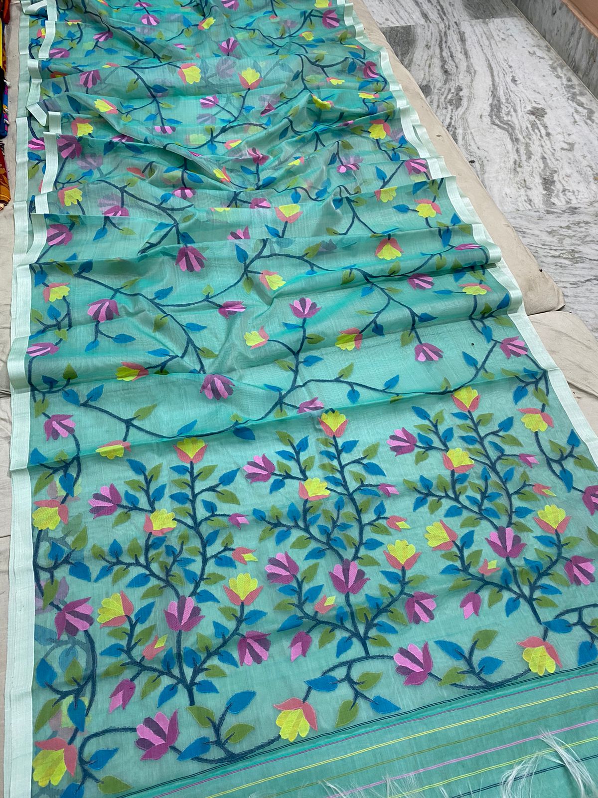 Seinika tantuj jamdani saree - Saffronfashionindia