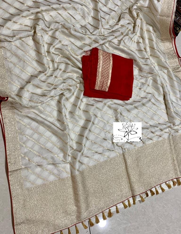 Lehariya inspired banarsi saree - Saffronfashionindia