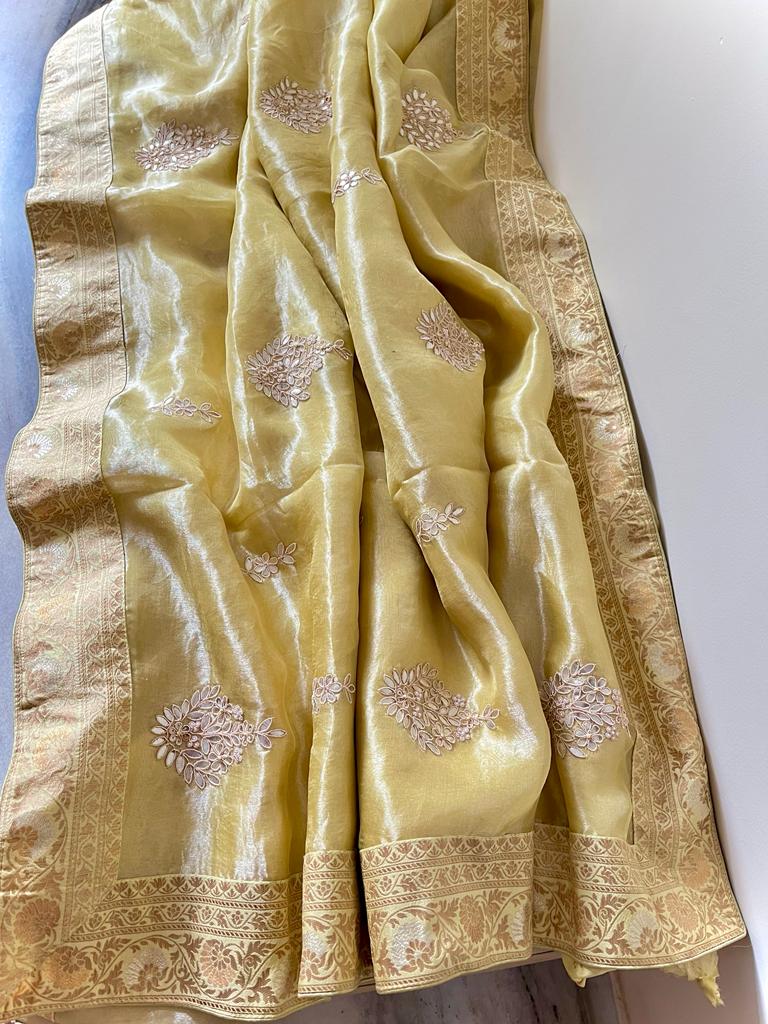 Kalki tissue organza saree - Saffronfashionindia