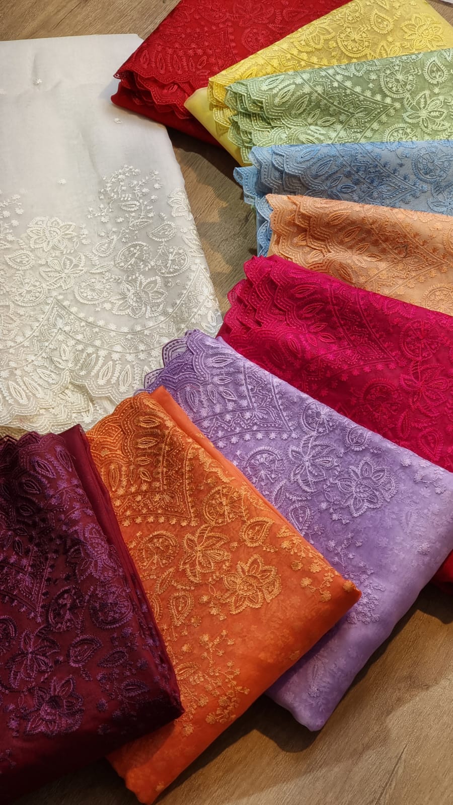 Scalloped inspired organza cutwork saree SaffronFashion