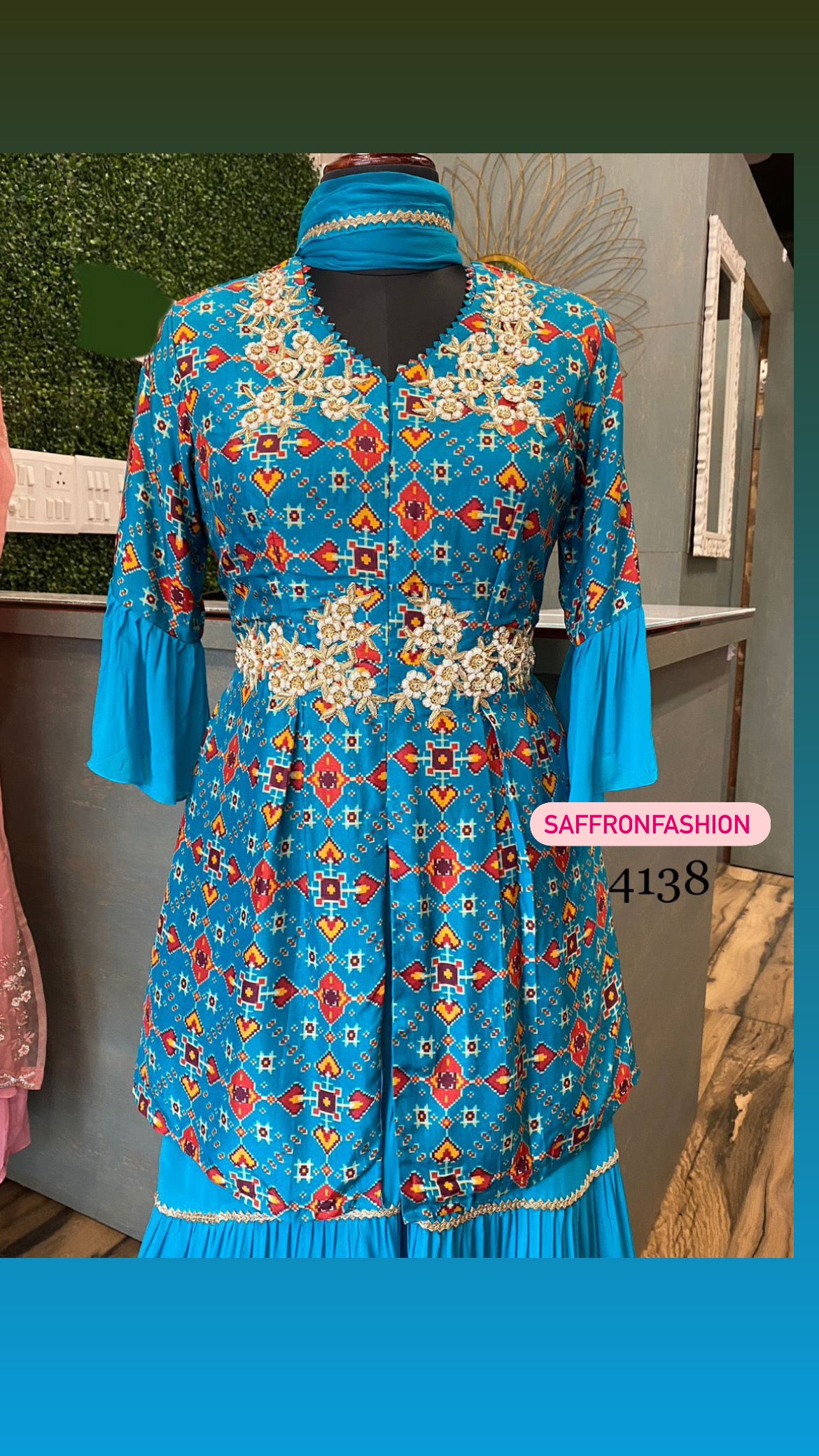 Firoza peplum kurta set - Saffronfashionindia