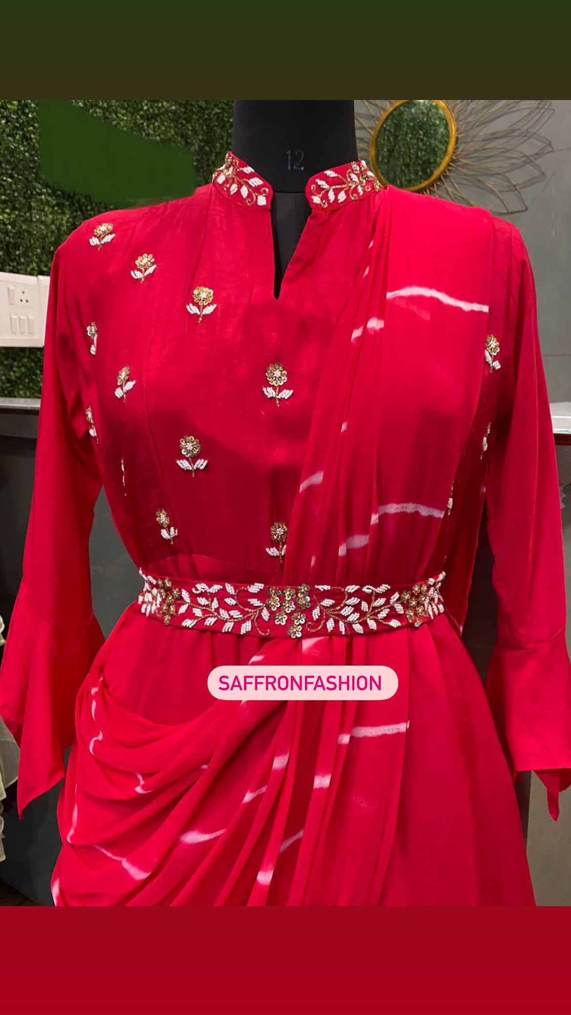 Liza draped gown - Saffronfashionindia